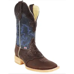 1101 - RockinLeather Men's Hand Tooled Overlay Western Boot