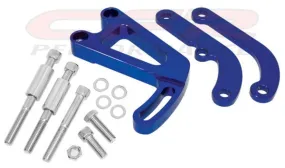 1963-87 CHEVY SMALL BLOCK POWER STEERING BRACKET SET (LWP) - BLUE