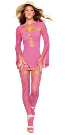 3-Piece Bodystocking Set - Milkshake Pink | One Size