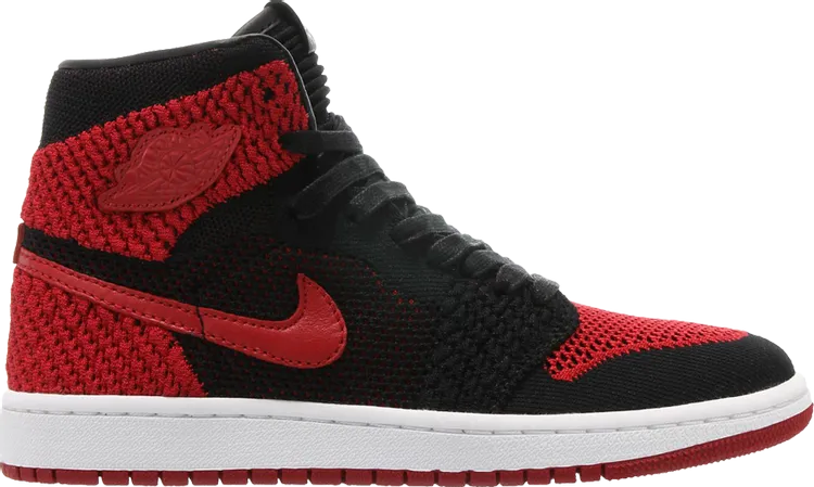 Air Jordan 1 Retro High OG Flyknit GS Bred, black