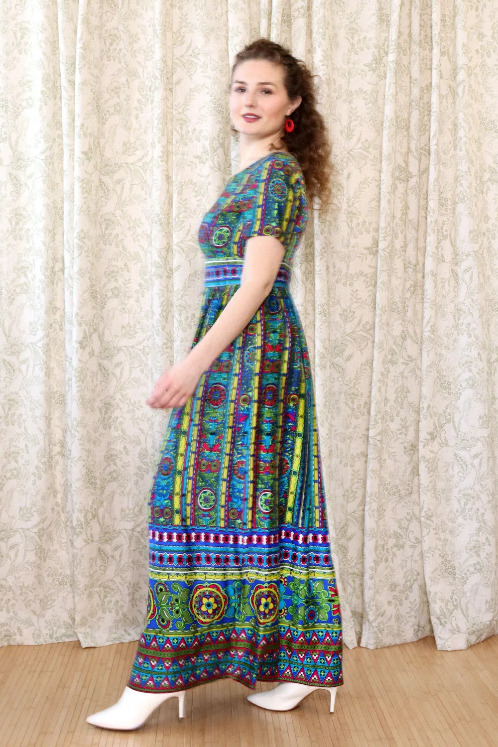 Alex Colman Technicolor Maxi Dress M/L