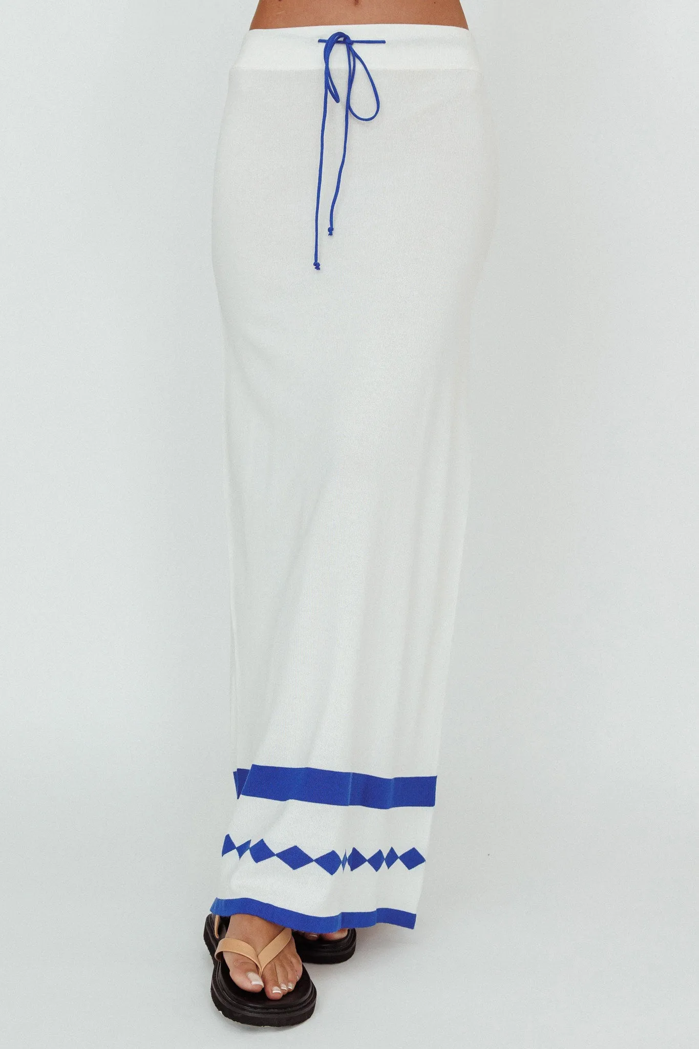 Amalfi Sun Knit Maxi Skirt White