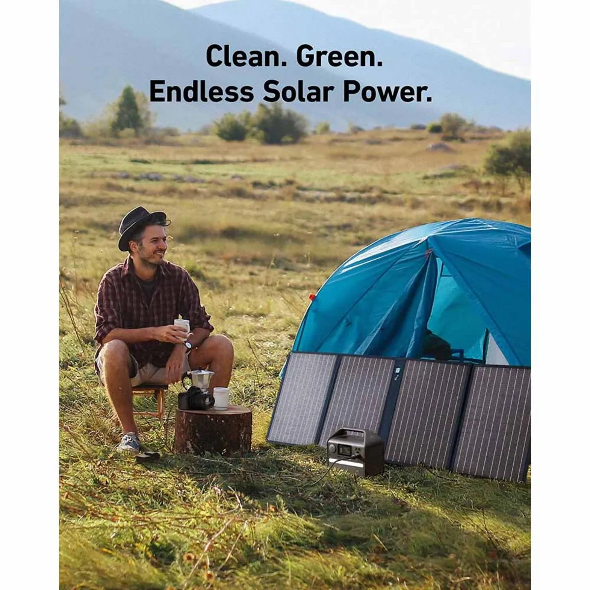 Anker Solar Generator 521 - PowerHouse 256Wh with 100W Solar Panel