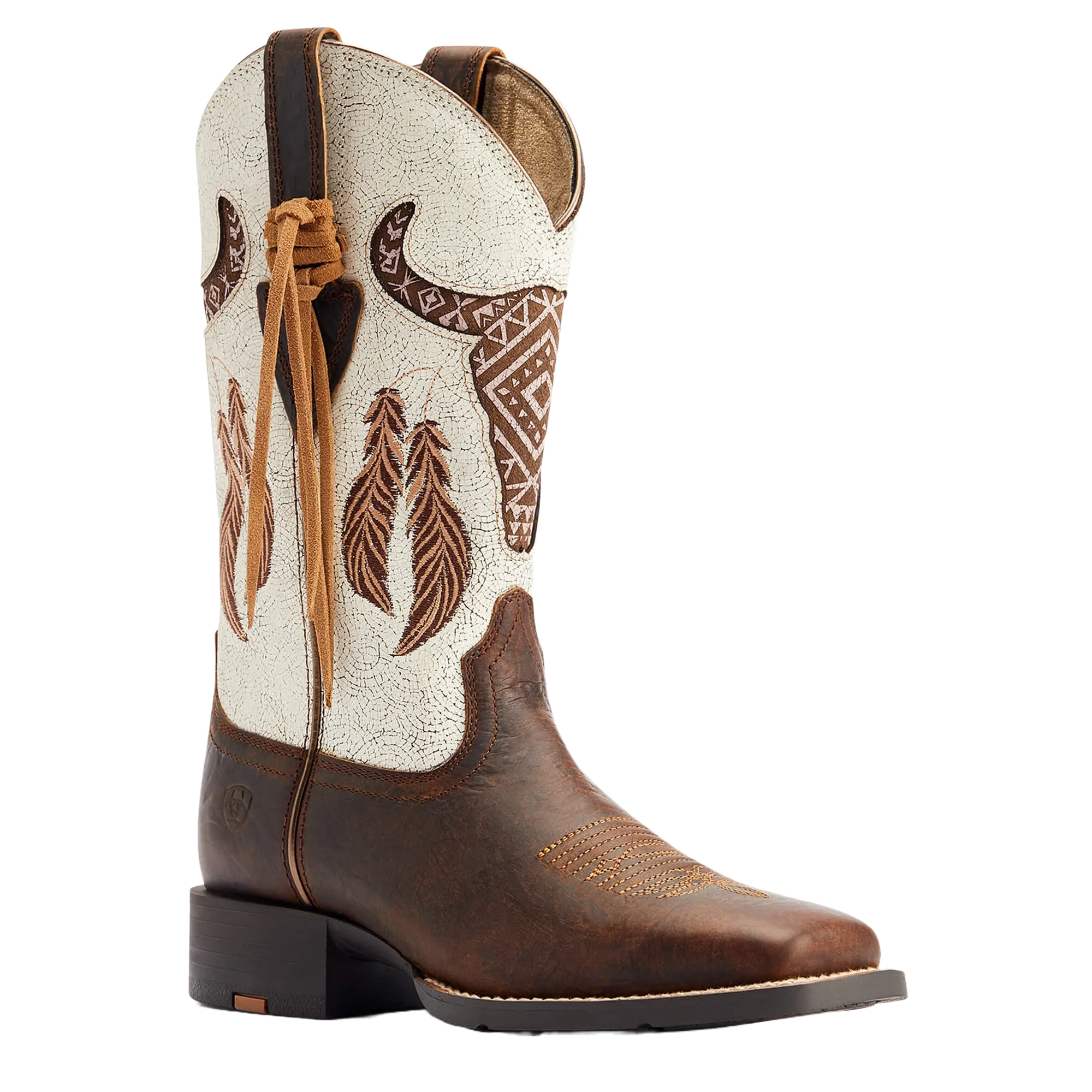 Ariat Ladies Round Up Southwest Stretch Fit Barn Brown Boots 10044434