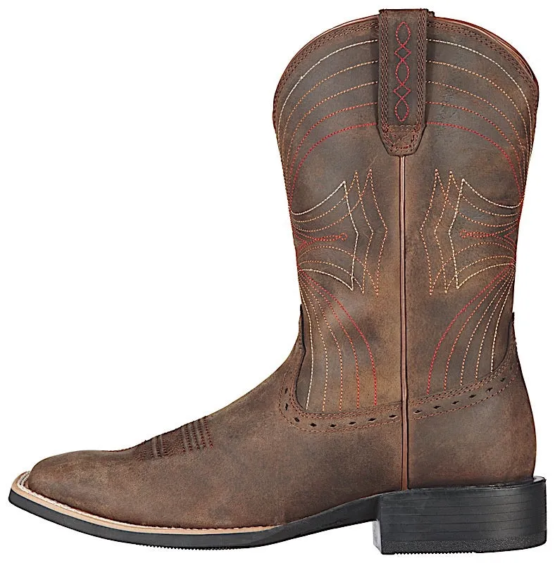 Ariat Men's Sport Wide Square Toe Distressed Brown