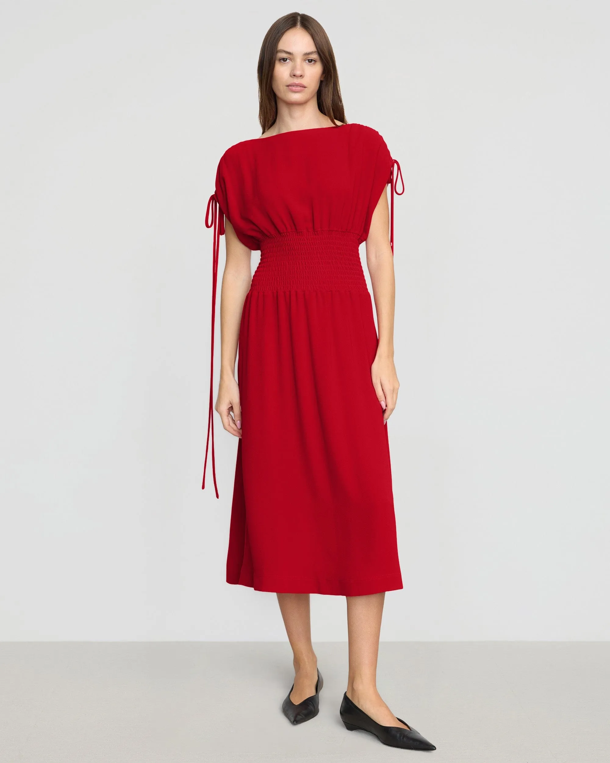 Ayumi Gathered-Shoulder Dress