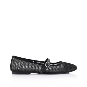 Bambam Mary-Jane Flats - Black Mesh