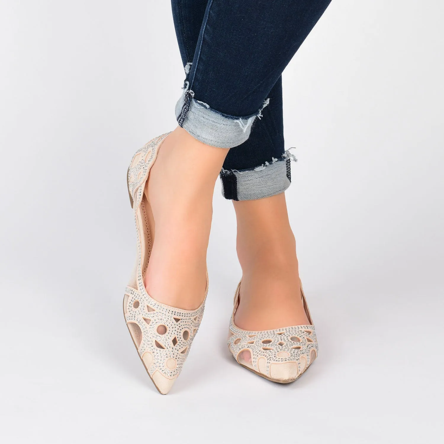 BATAVIA BALLET FLATS IN FAUX SUEDE & MESH