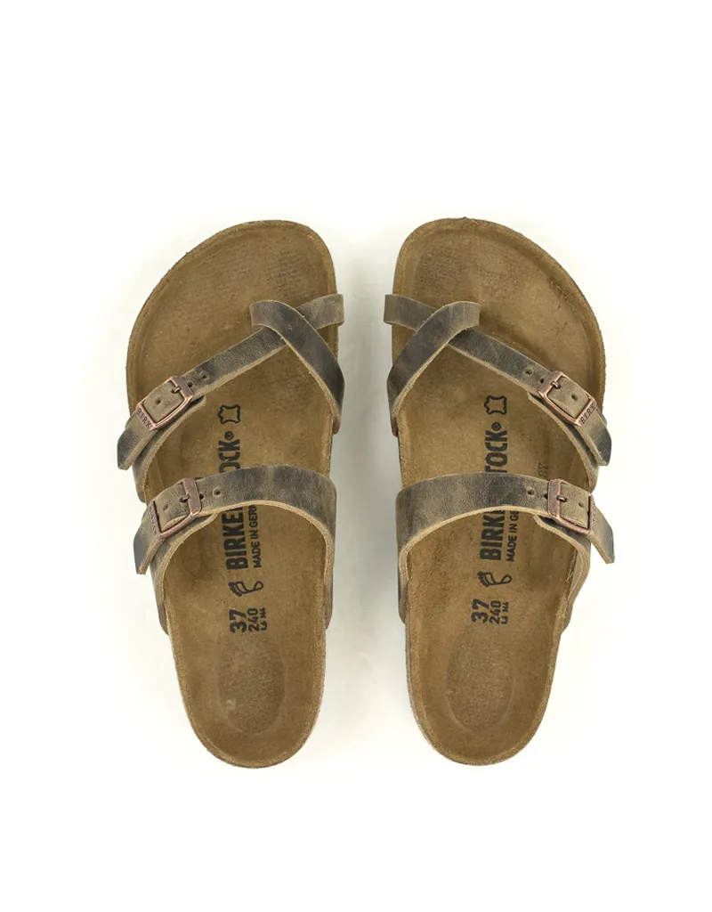 Birkenstock — Mayari Waxy Leather - Tobacco Brown Regular Width