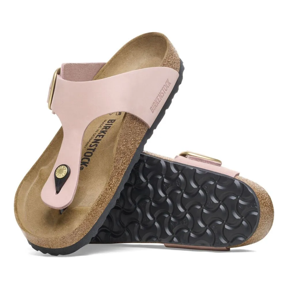 Birkenstock Women's Gizeh Big Buckle Nubuck Leather in Soft Pink