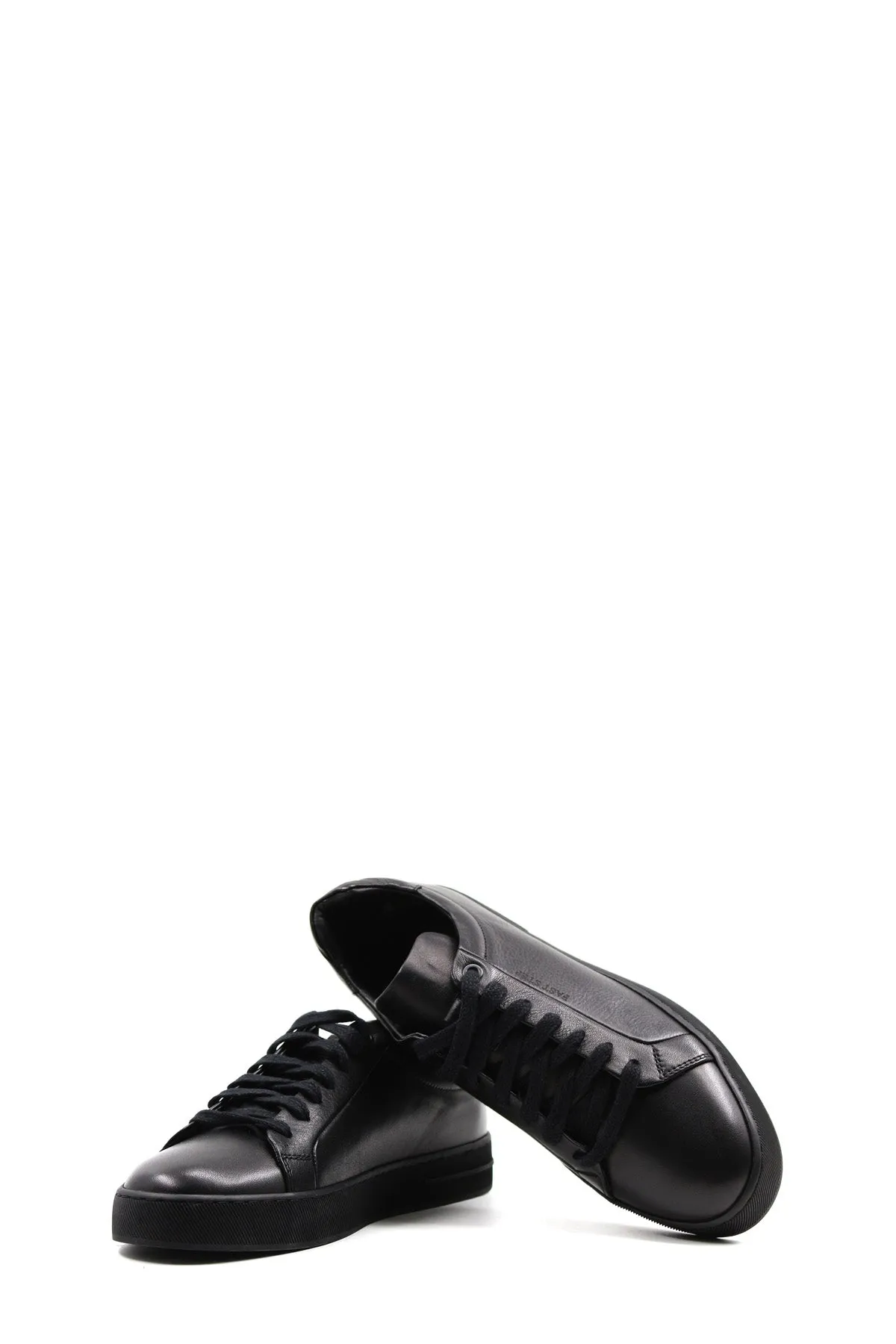 Black Low-Top Leather Sneakers-Wessi