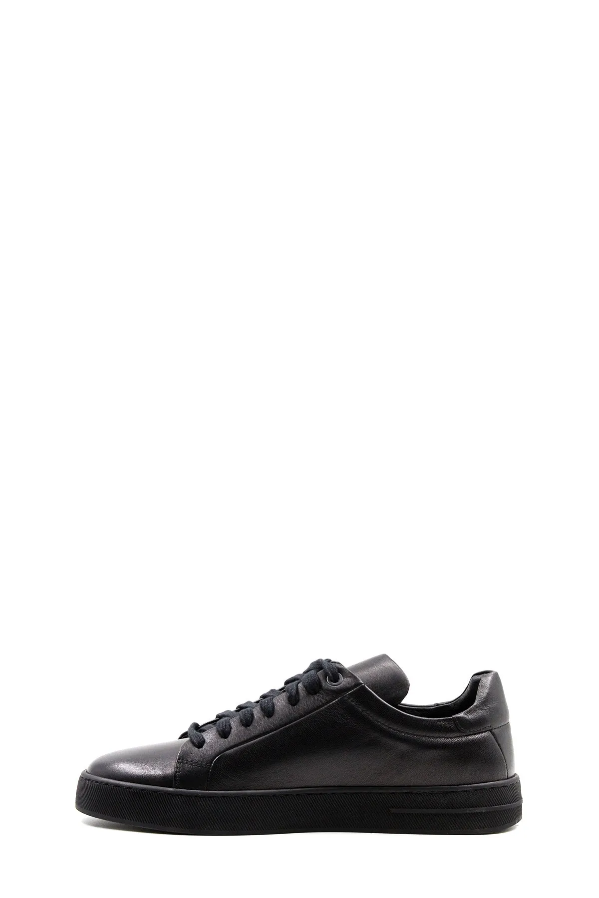 Black Low-Top Leather Sneakers-Wessi