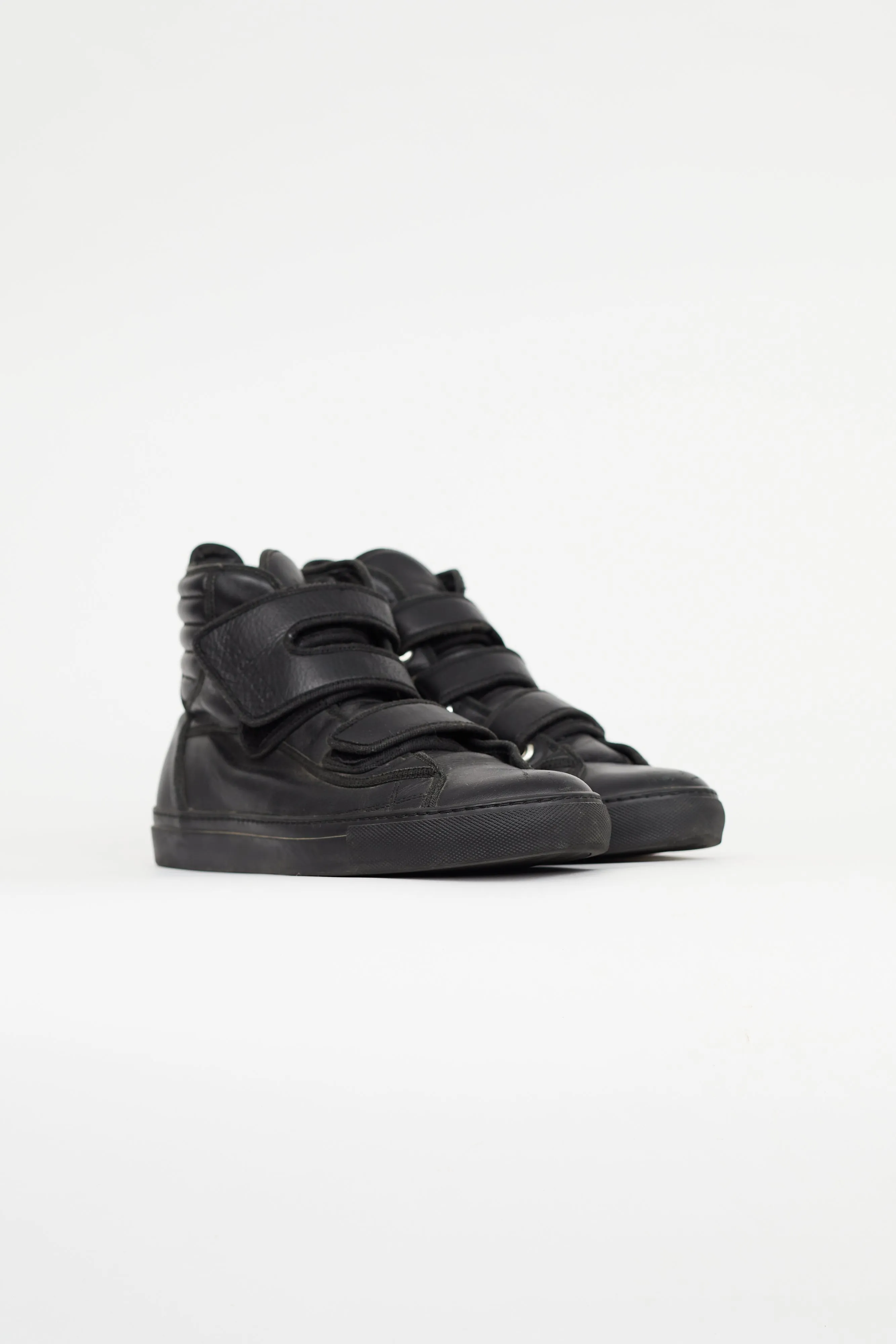 Black Velcro Strap High Sneaker