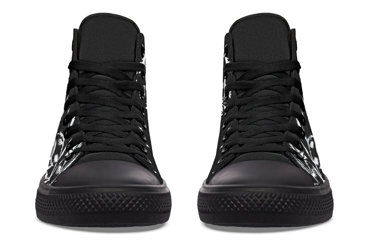 Black Widow High Tops - Classic Premium Canvas Shoes with Comfortable and Durable Soles