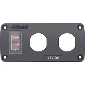 Blue Sea 4364 Water Resistant USB Accessory Panel - 15A Circuit Breaker, 2x Blank Apertures [4364]