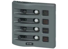 Blue Sea Water Resistant Circuit Breaker Panel - 4 or 6 Gang