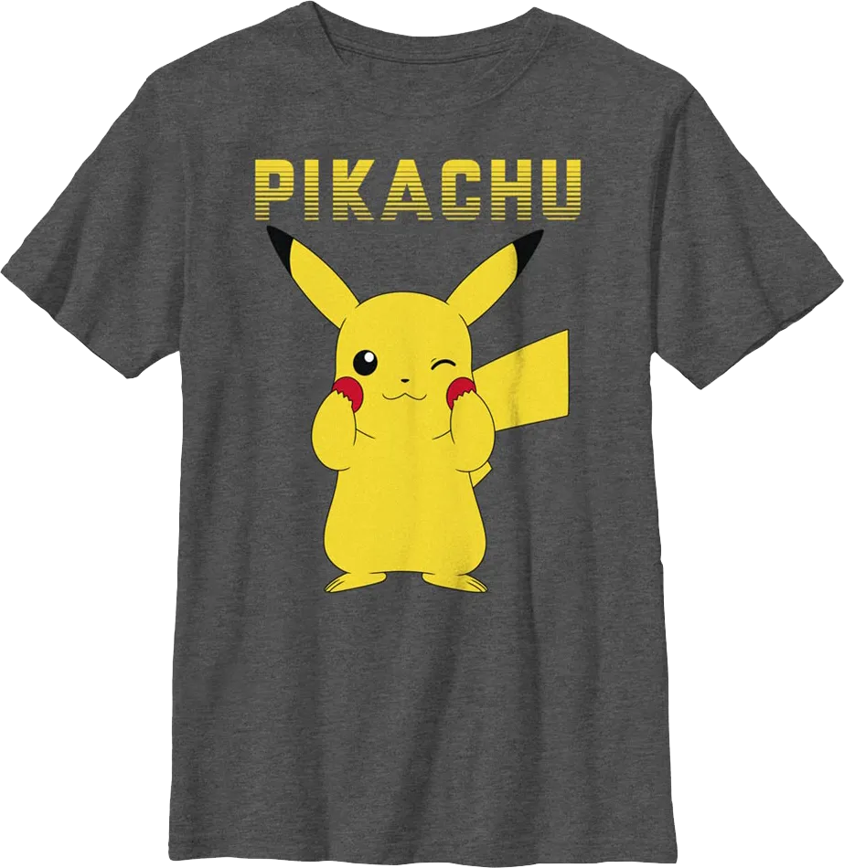 Boys Youth Pikachu Cheeks Pokemon Shirt