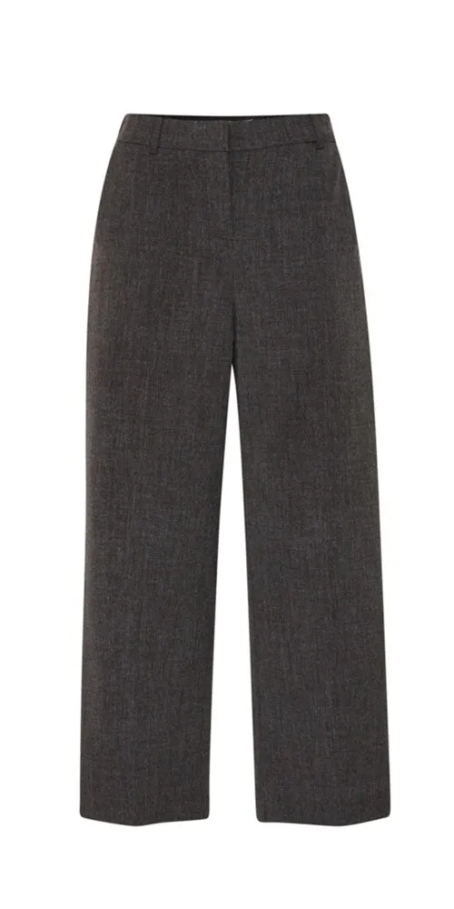 B.Young Cropped Wide Trousers, charcoal