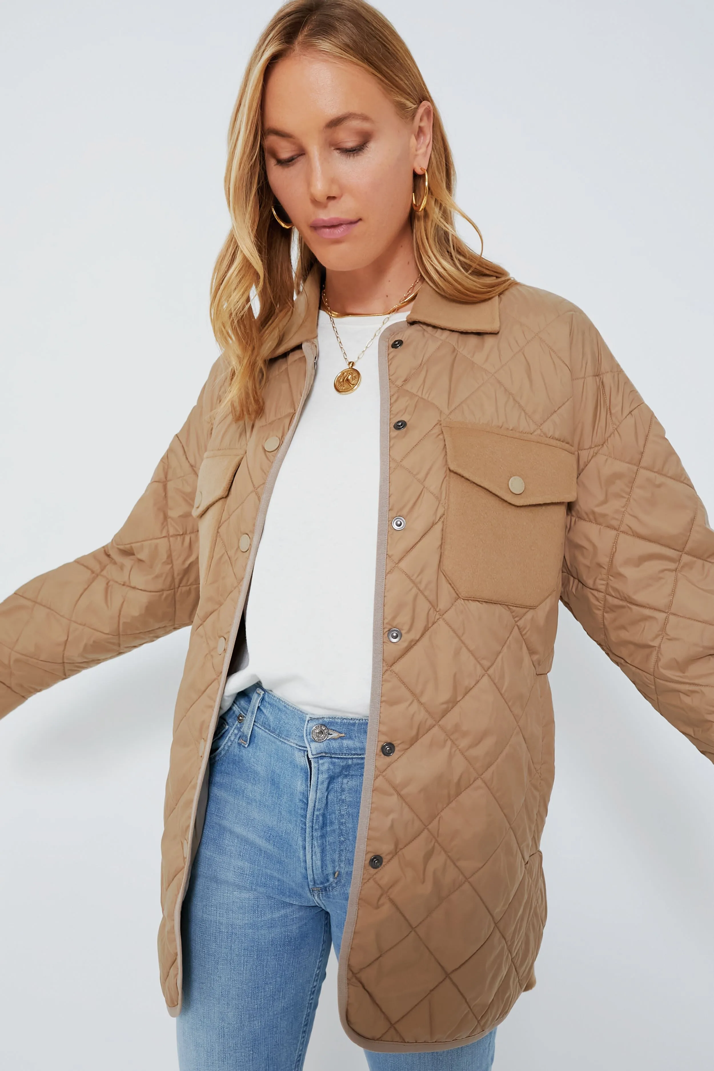 Camel Quilted Paprica Jacket