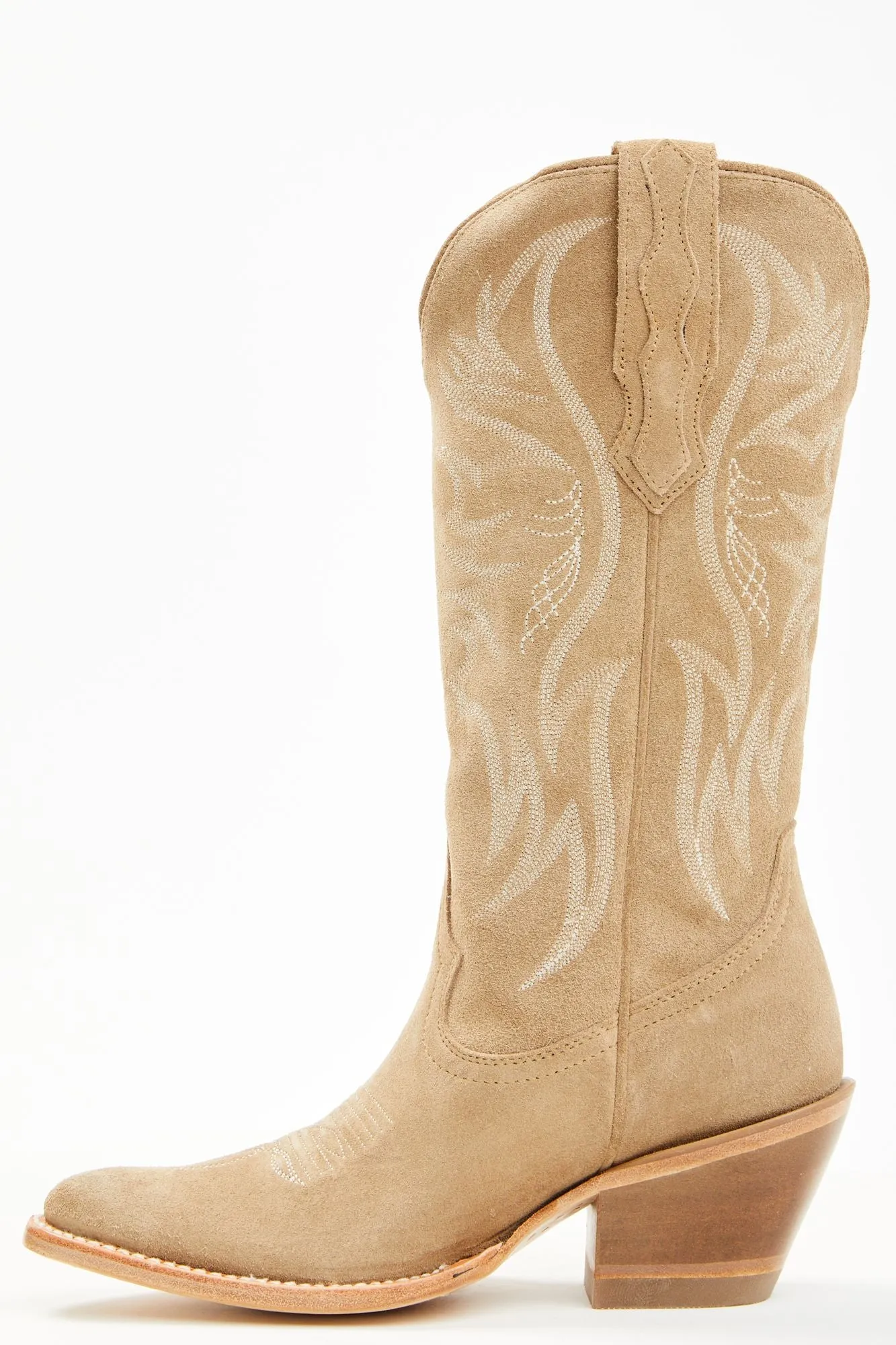 Charmed Life Tan Suede Western Boots - Round Toe