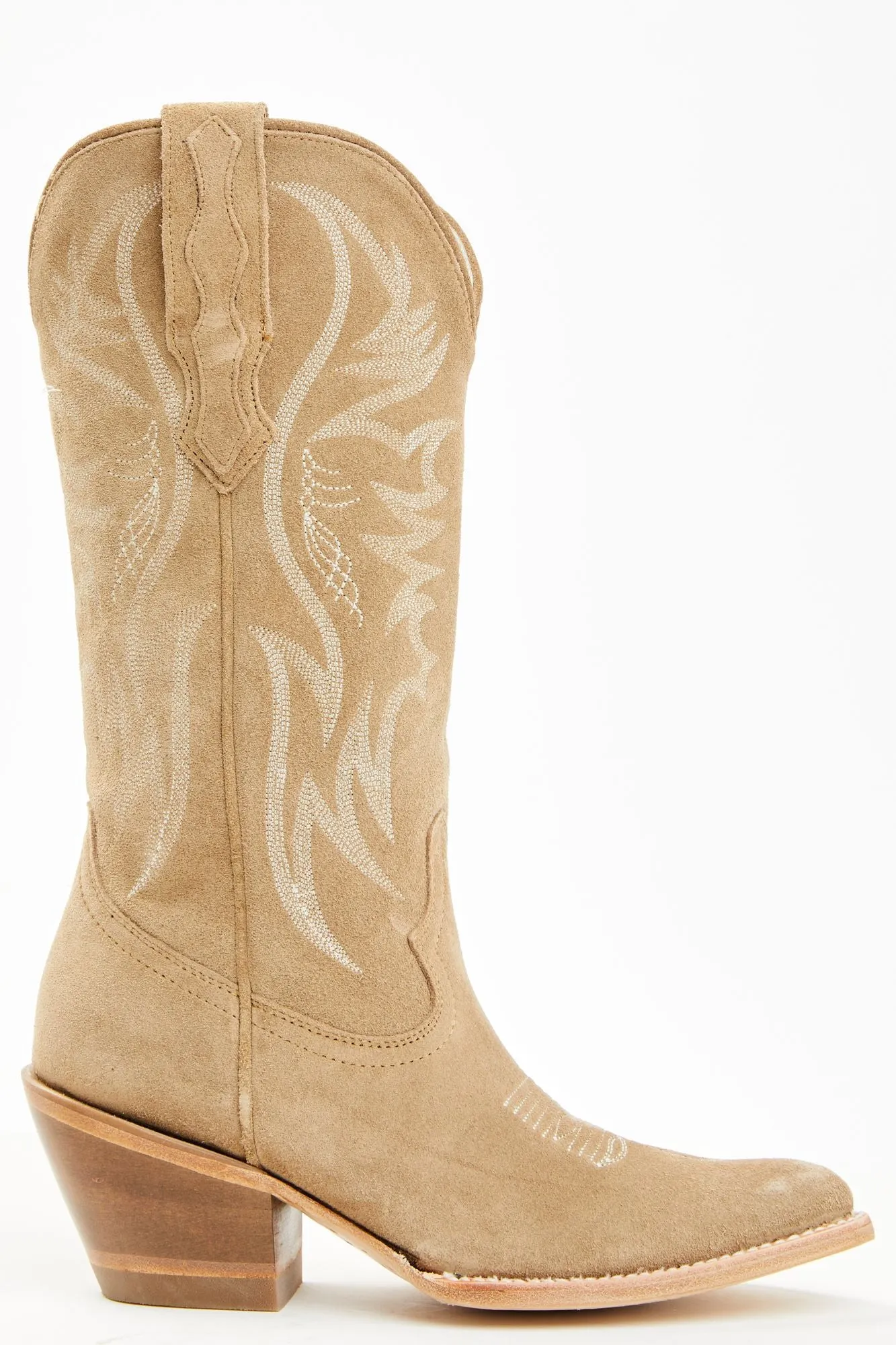 Charmed Life Tan Suede Western Boots - Round Toe