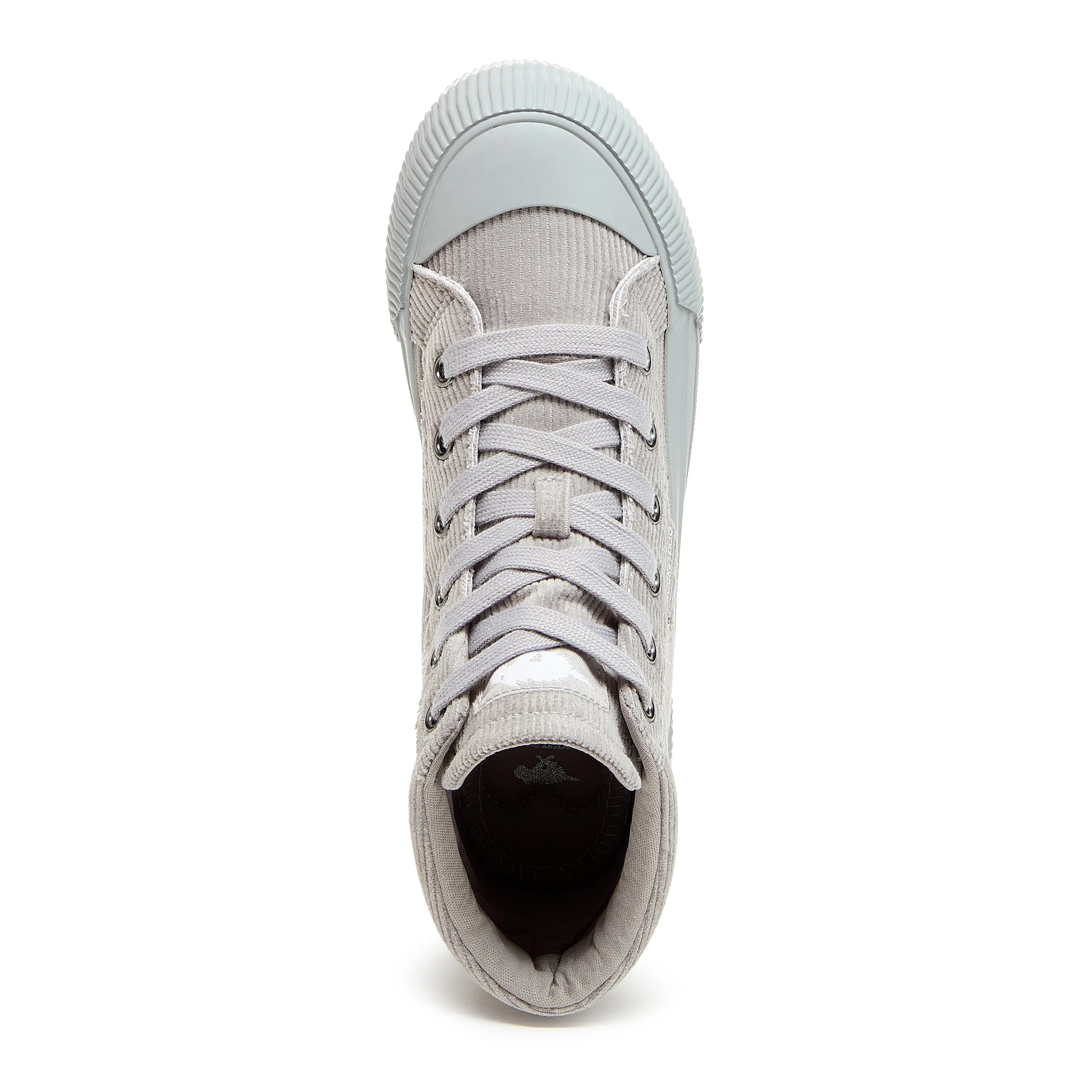 Cheery Grey Corduroy High-top Trainers