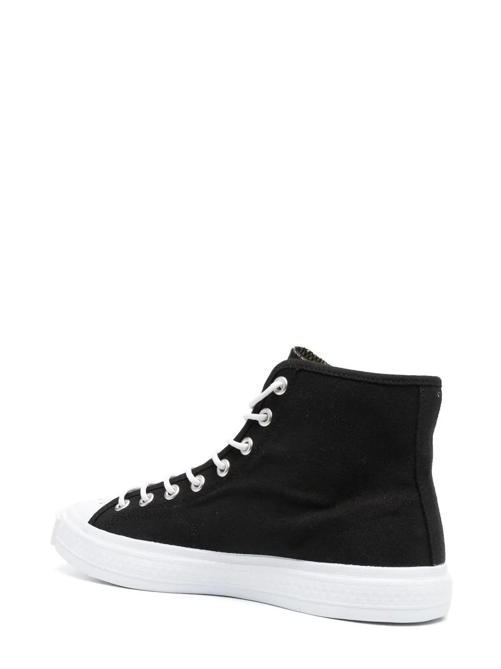 CONTRASTING TOE-CAP HIGH-TOP SNEAKERS BLK OFF WHT