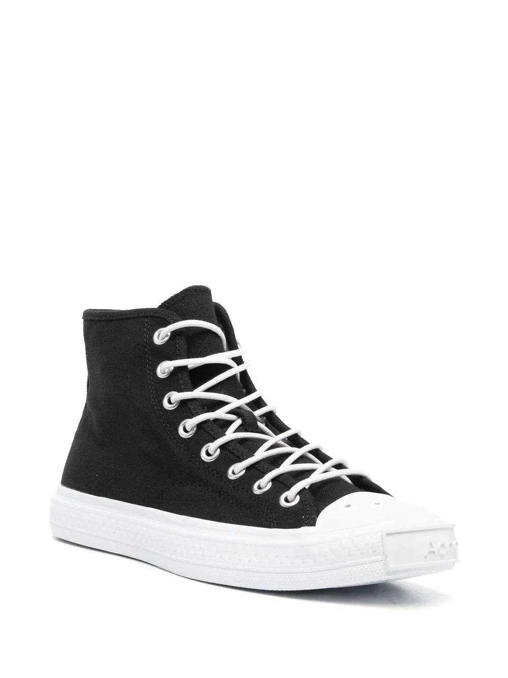 CONTRASTING TOE-CAP HIGH-TOP SNEAKERS BLK OFF WHT