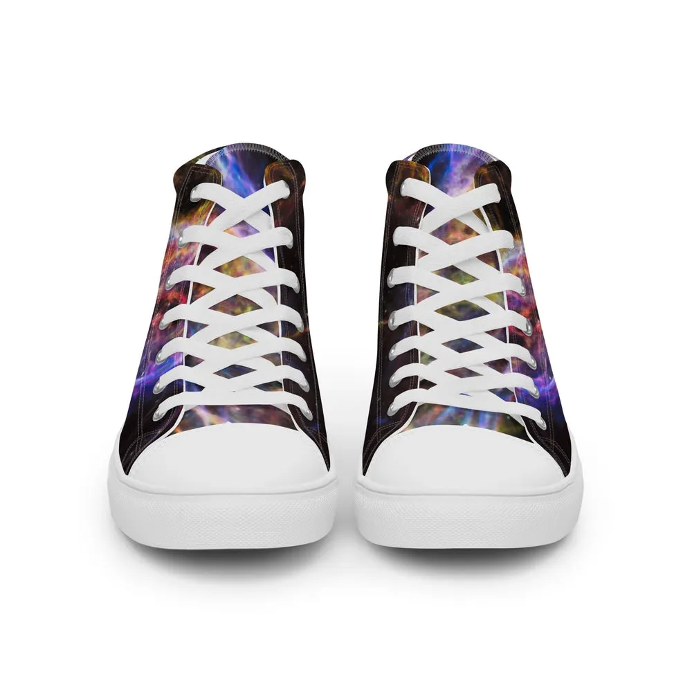 Cosmic Veil Nebula High Top Canvas Sneakers (Men's Sizing)