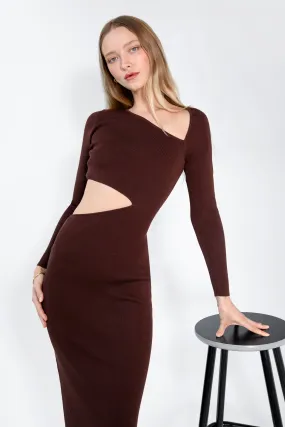 CUT-OUT BODYCON MIDI DRESS