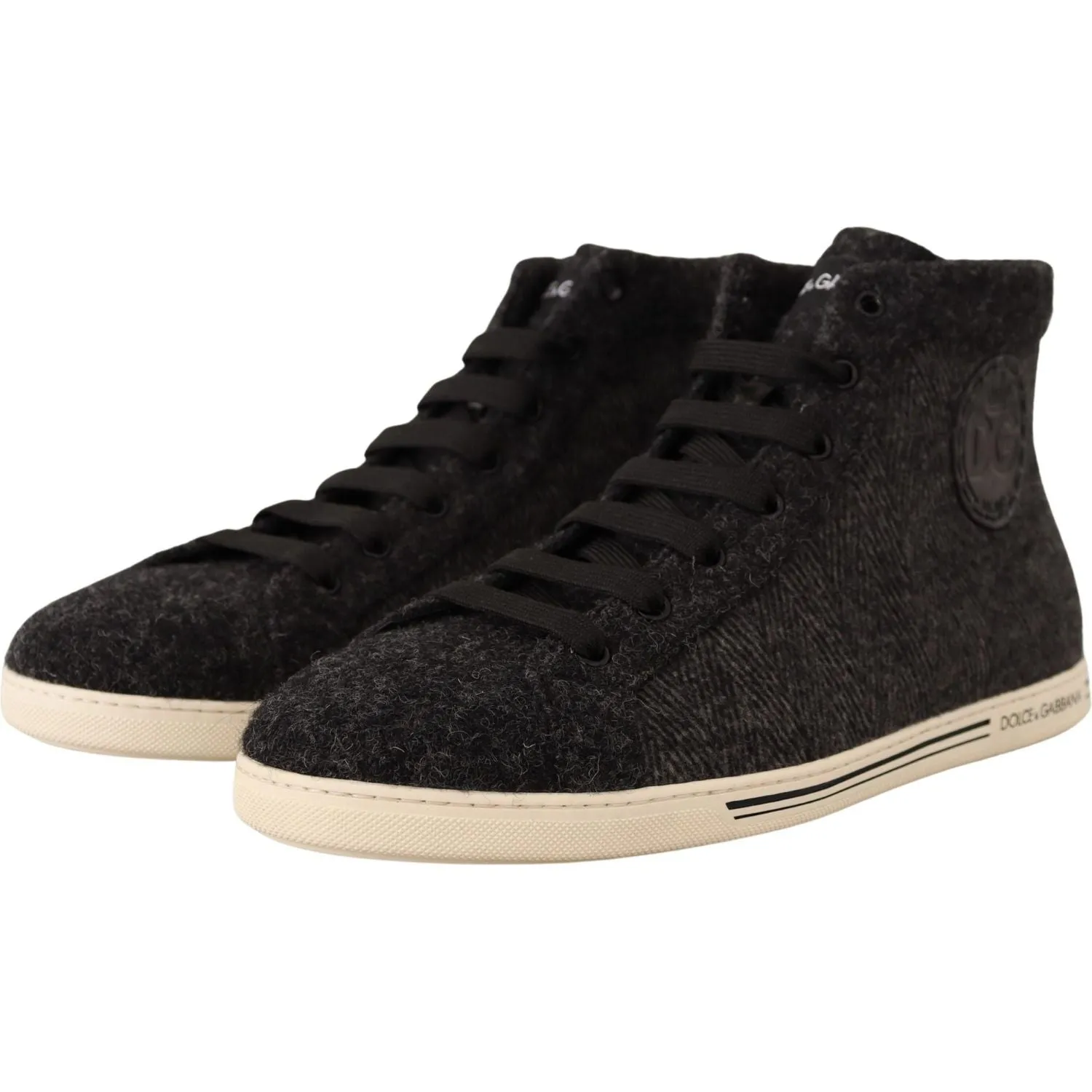 Dolce & Gabbana Elegant High Top Cotton/Wool Sneakers