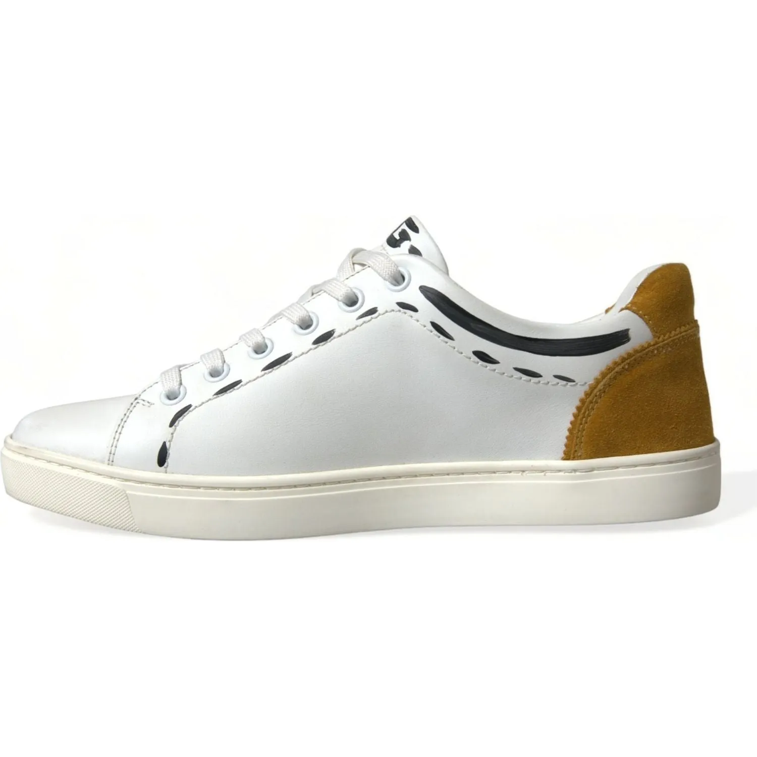 Dolce & Gabbana Sleek White Low Top Leather Sneakers