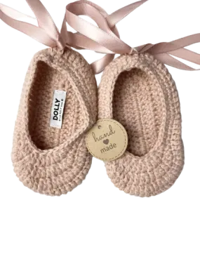 DOLLY by Le Petit Tom ® CROCHET BABY BALLERINAS ballet pink