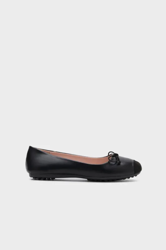 DUO TONE SQUARE TOE FLAT BALLERINA