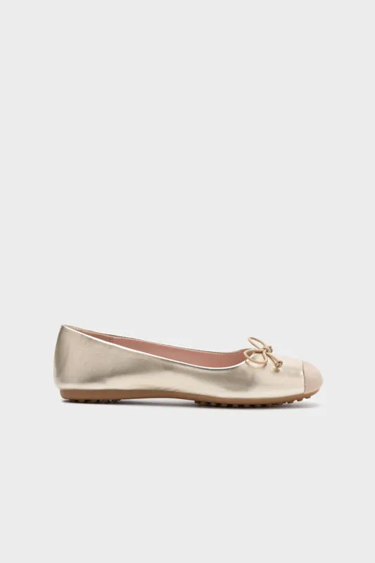 DUO TONE SQUARE TOE FLAT BALLERINA