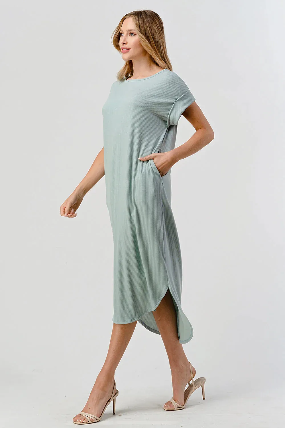 Easy Breezy Ribbed Midi Dress