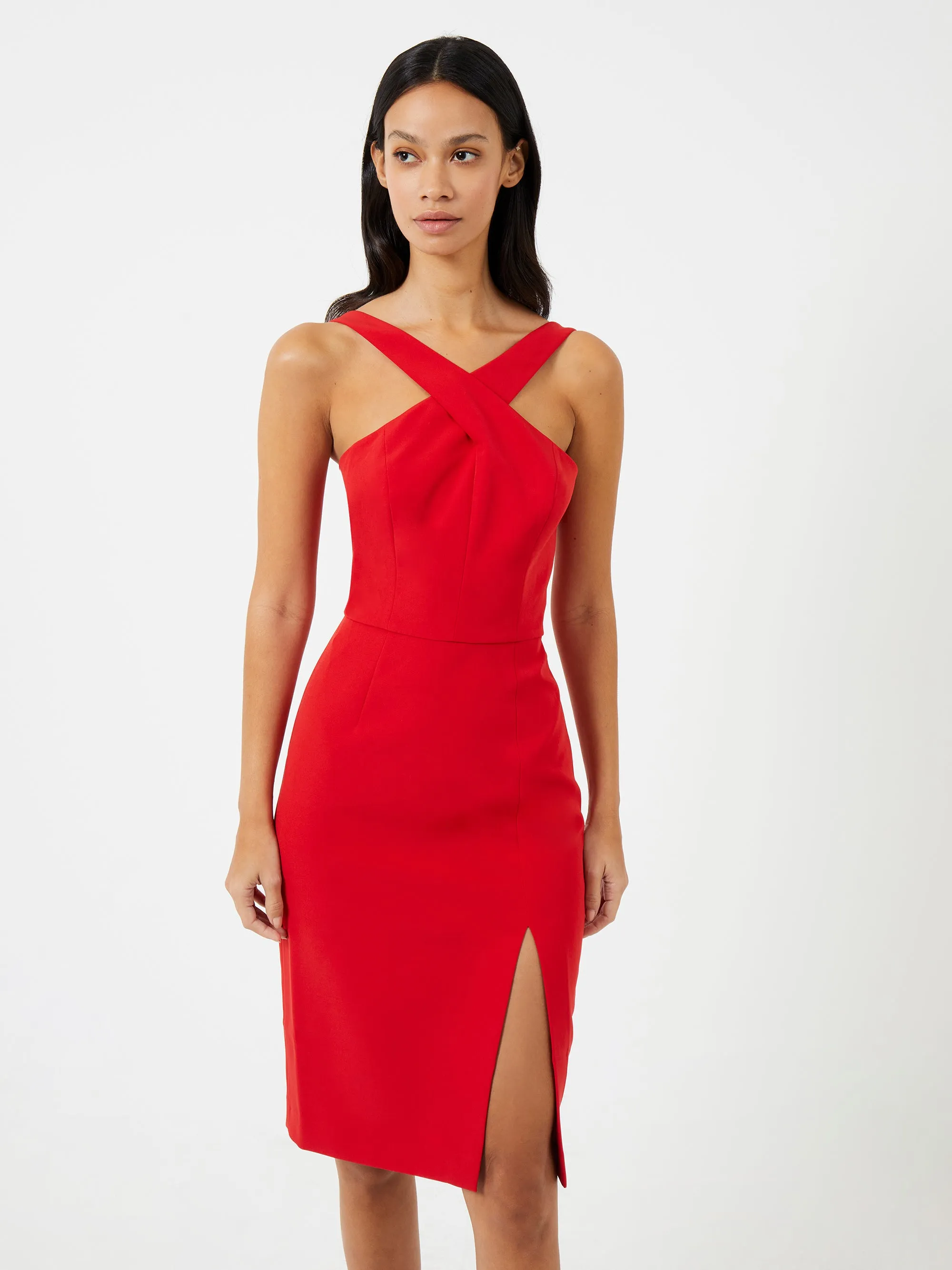 Echo Crepe Halterneck Midi Dress