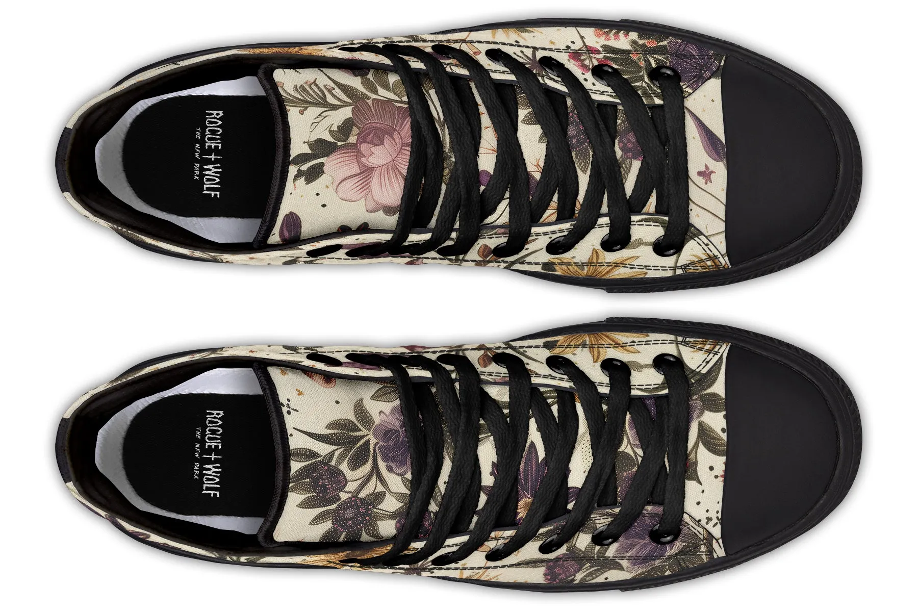 Enchanted Blossoms High Tops - Classic Premium Canvas Shoes with Comfortable and Durable Soles