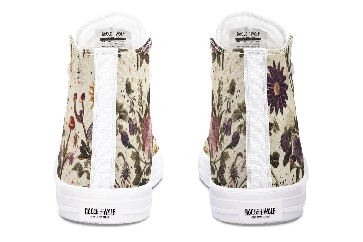 Enchanted Blossoms High Tops - Classic Premium Canvas Shoes with Comfortable and Durable Soles