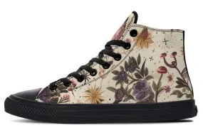 Enchanted Blossoms High Tops - Classic Premium Canvas Shoes with Comfortable and Durable Soles