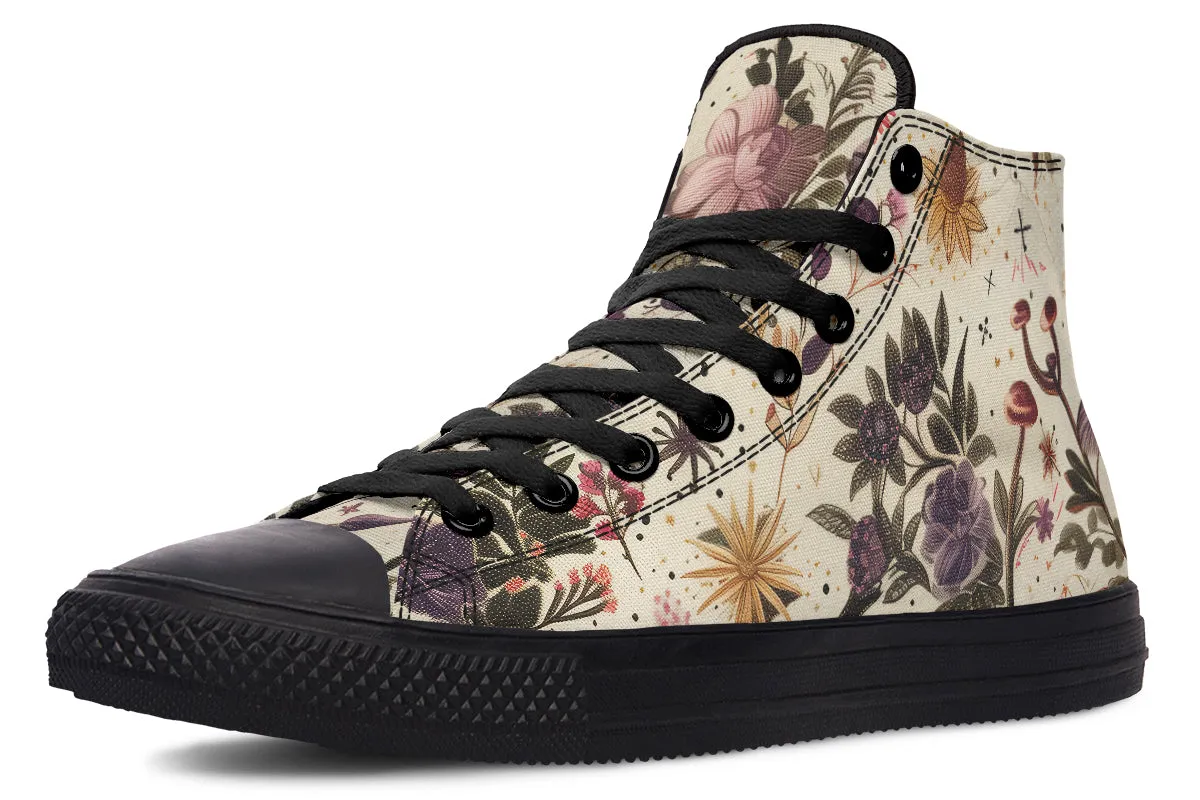 Enchanted Blossoms High Tops - Classic Premium Canvas Shoes with Comfortable and Durable Soles