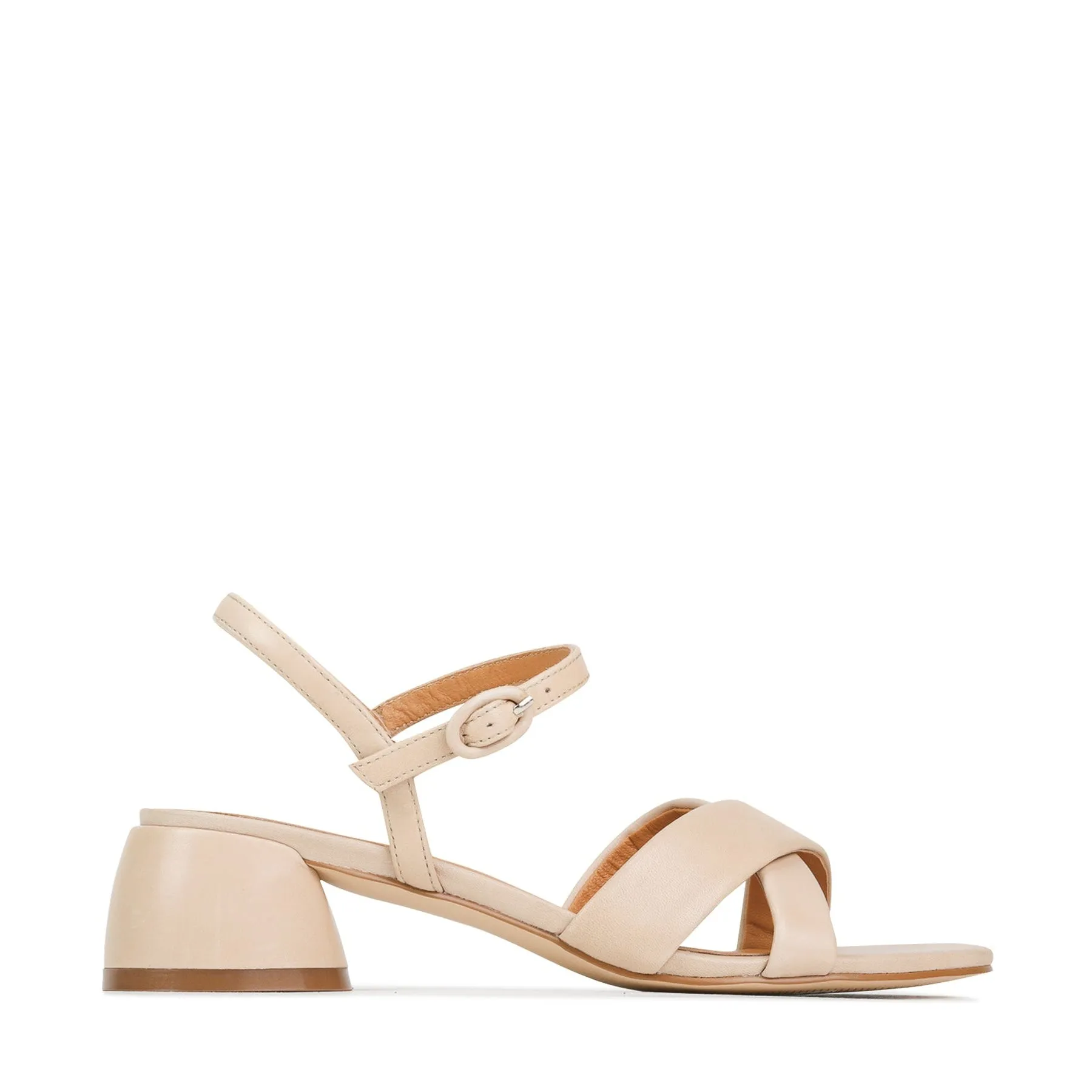 FIORA LEATHER BLOCK HEEL SANDALS