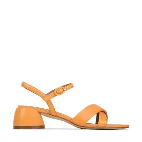 FIORA LEATHER BLOCK HEEL SANDALS