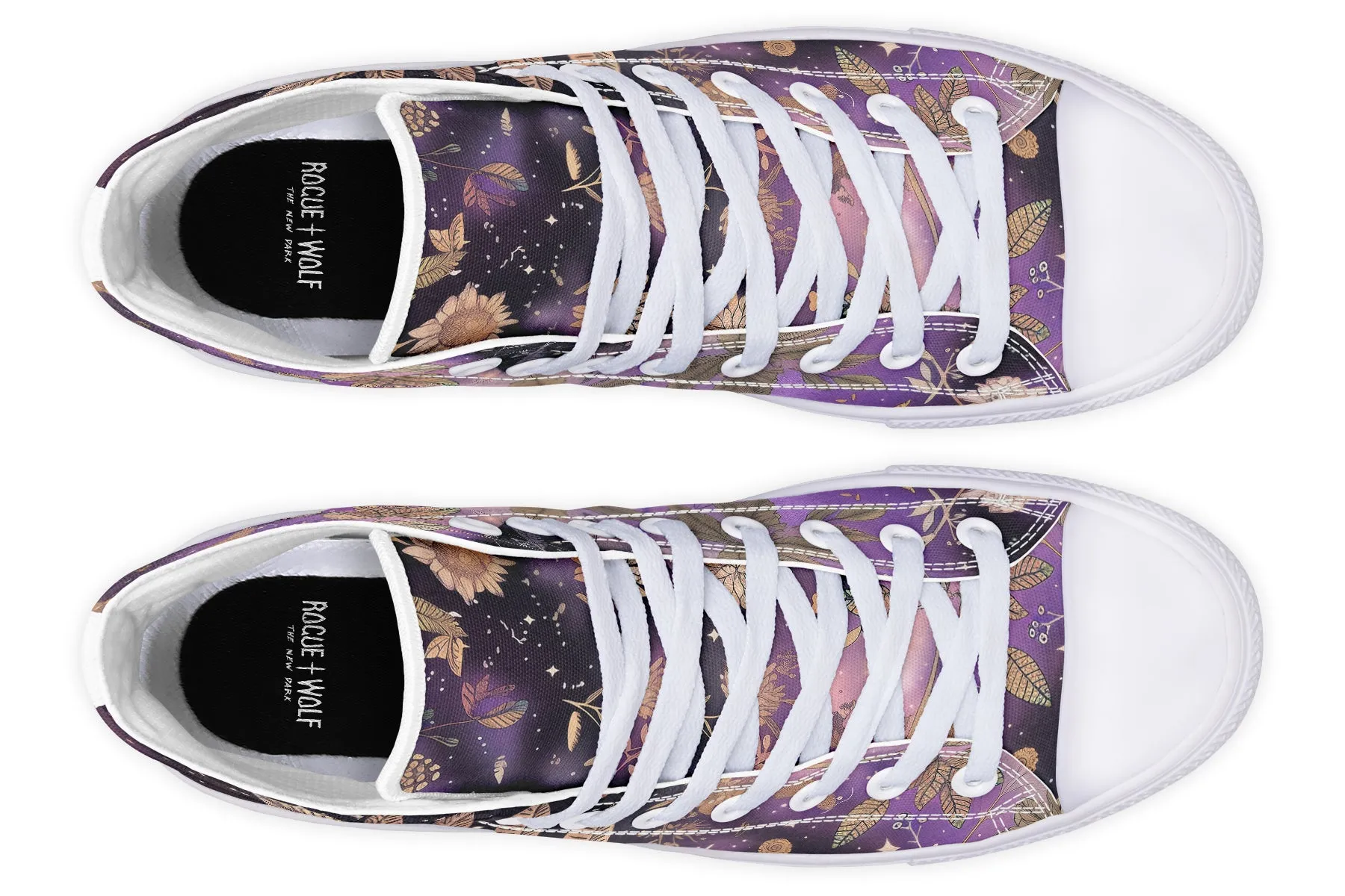 Galactic Bloom High Tops - Classic Premium Canvas Shoes with Comfortable and Durable Soles