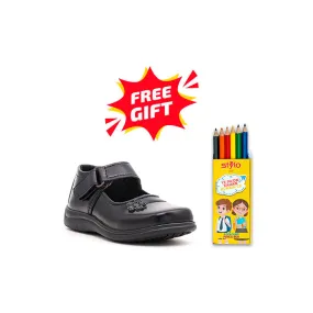 Girls Black School Shoes SK0044