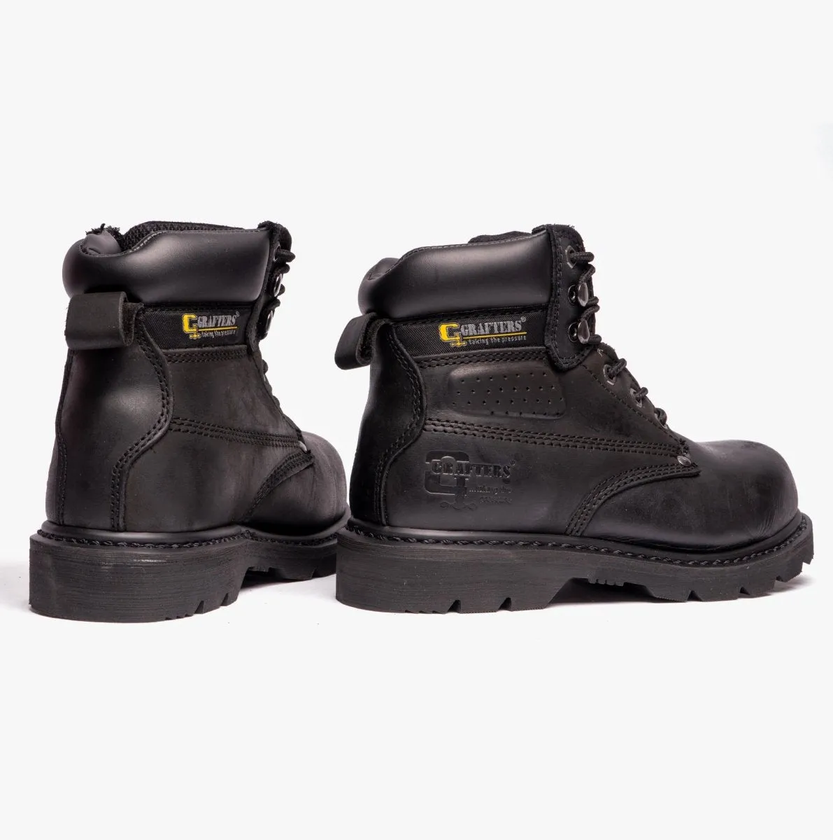 GLADIATOR Unisex Leather Safety Boots Black