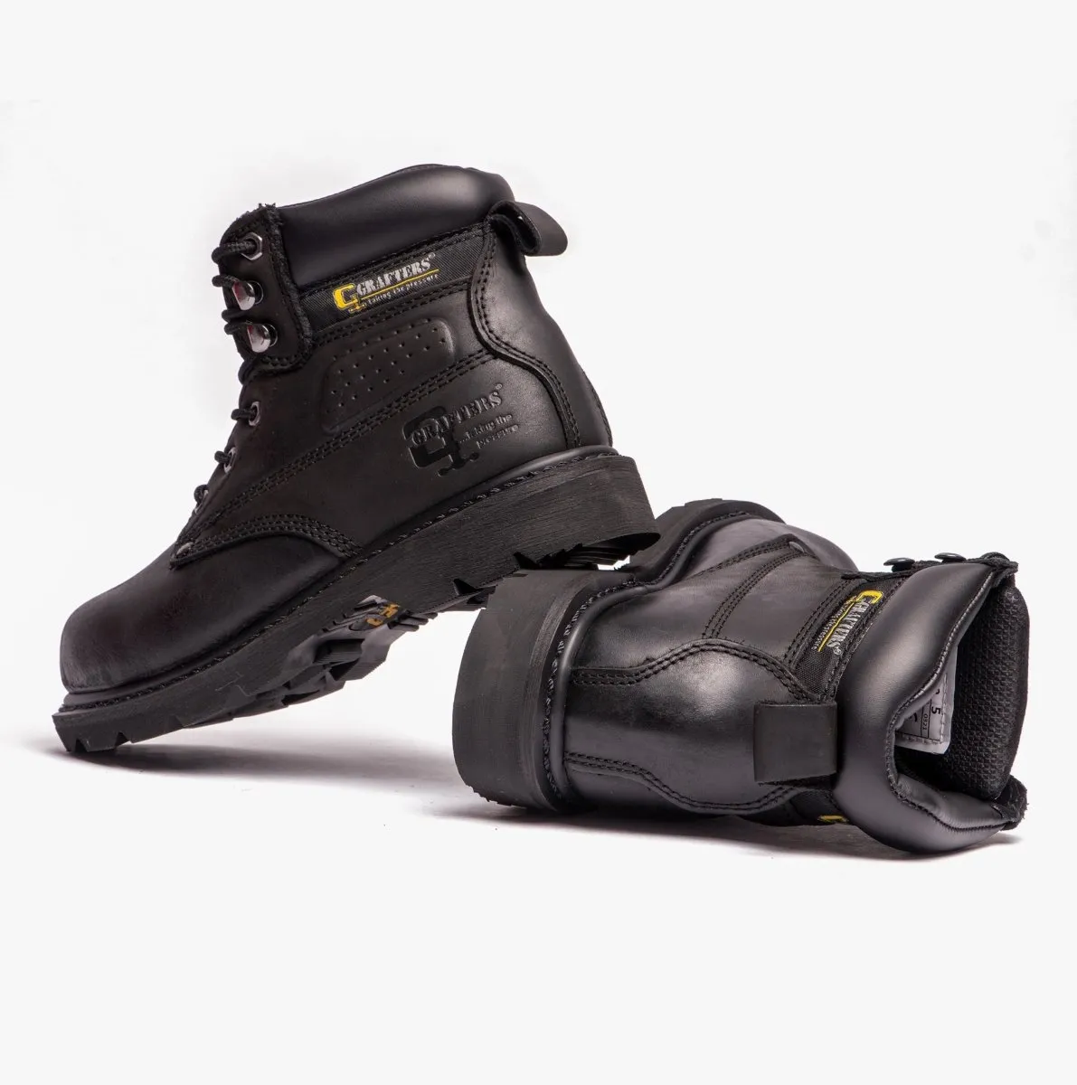 GLADIATOR Unisex Leather Safety Boots Black