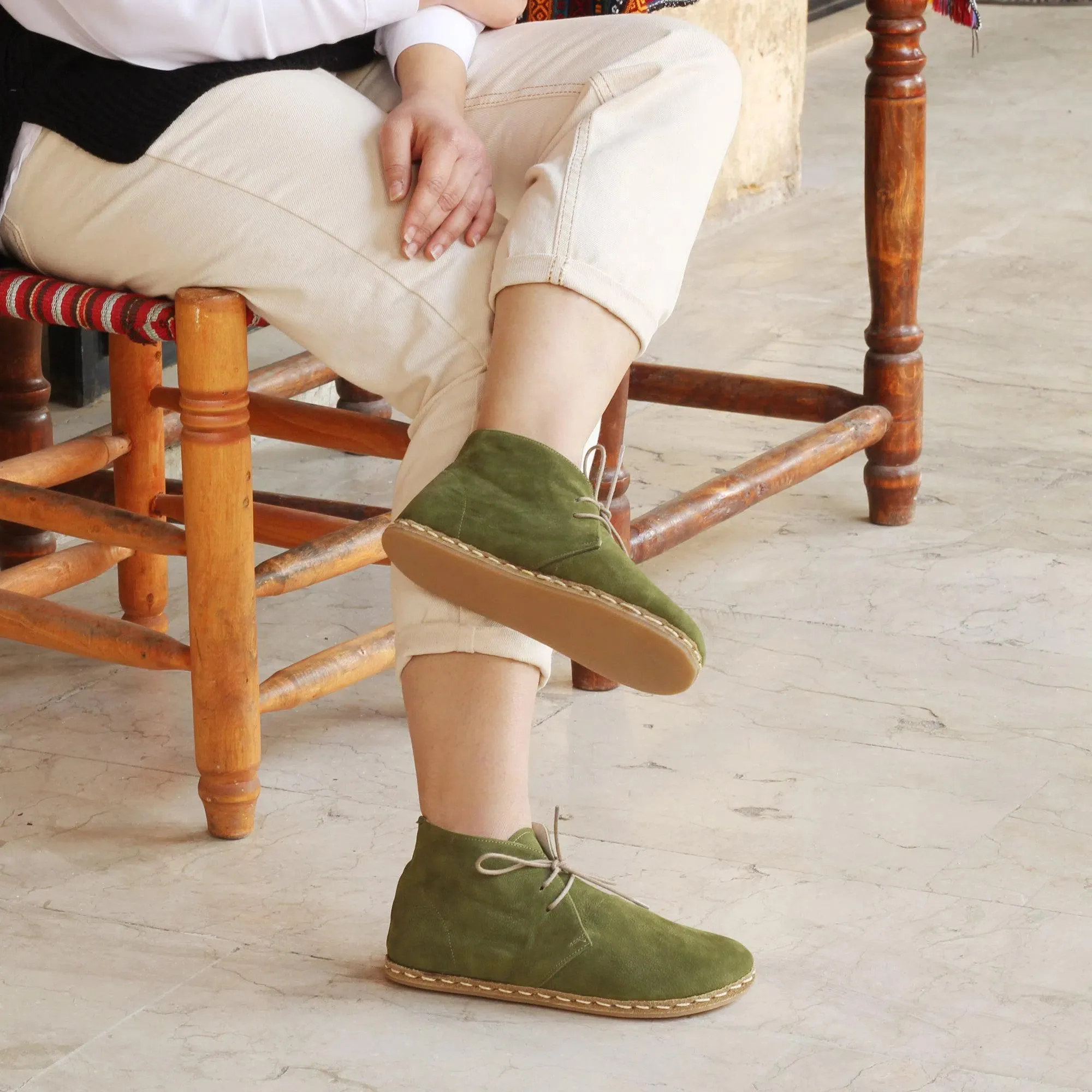 Green Oxford Boots Women's