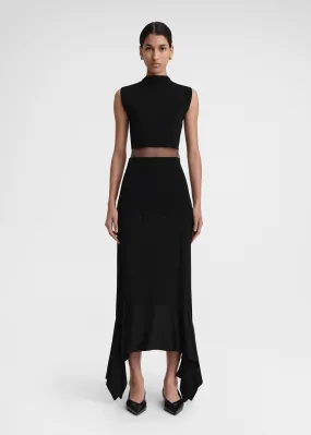 High-neck evening top black