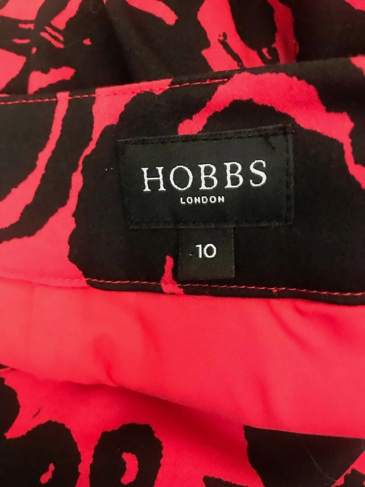 Hobbs London Black & Pink Floral Skirt UK 10 US 6 EU 38